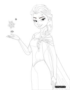 Queen Elsa Coloring Page 1