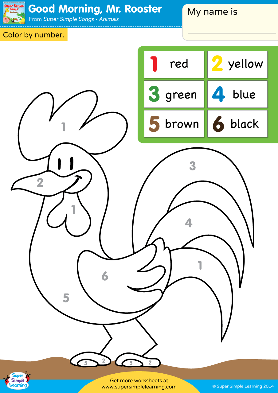 Color Number Worksheets