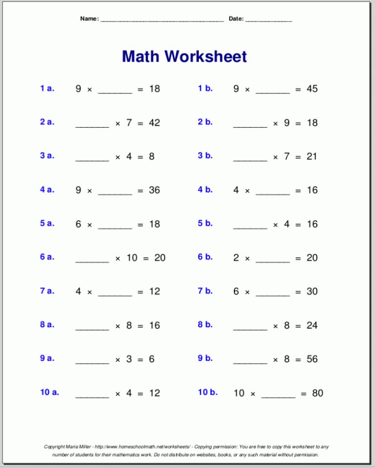 Math 4Th Grade Worksheets Pdf
