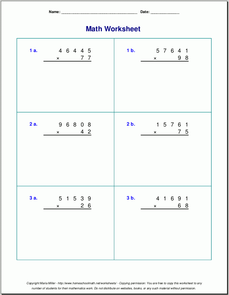 Multiplication Worksheets Grade 5 Pdf Times Tables Worksheets