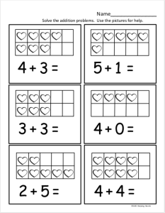 Free Kindergarten Math Worksheet for Kindergarten Addition Made By