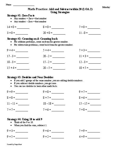 Math Worksheets For 1St Graders Subtraction