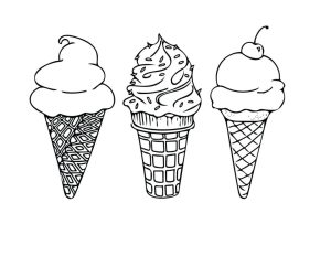 Coloring Page of Ice Cream Pages for coloring with Popsicles