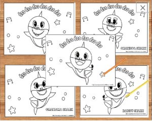 Baby Shark Song 10 Coloring Pages Super Simple Coloring Etsy