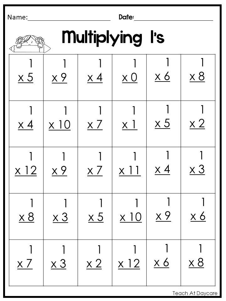 Multiplication Quiz Worksheets 1-12