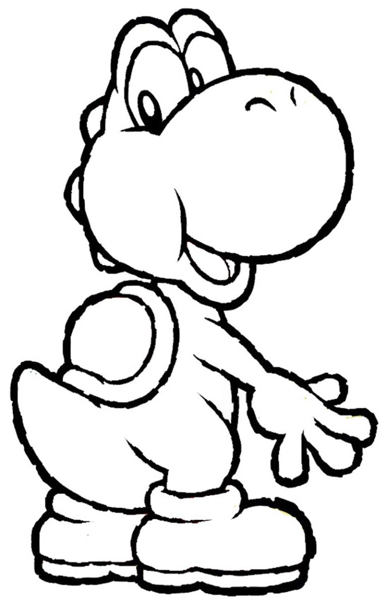 Mario Coloring Pages Yoshi