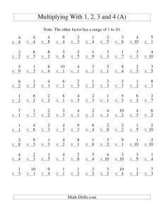 Free Printable Third Grade Multiplication Worksheets Times Tables