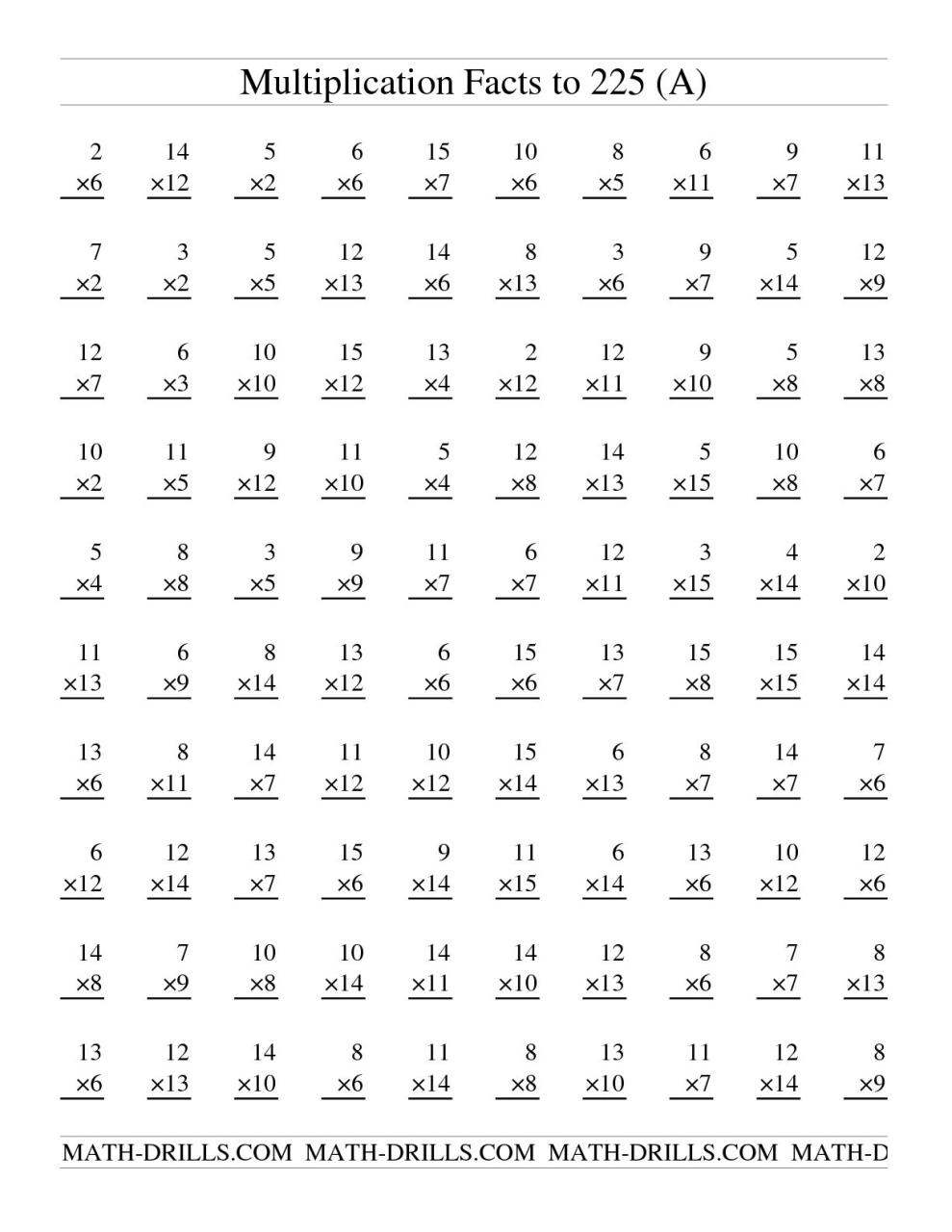 14 Best Images of Hard Multiplication Worksheets 100 Problems Math