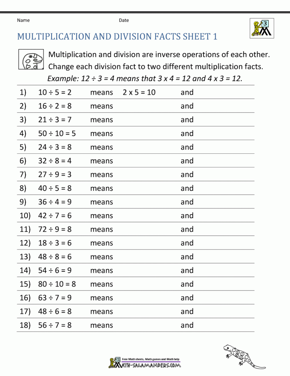 Multiplication Facts Worksheets Understanding Multiplication to 10x10