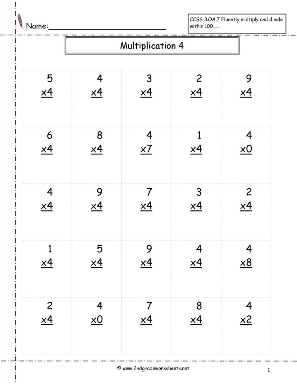 Multiplication By 6 Worksheets – Free