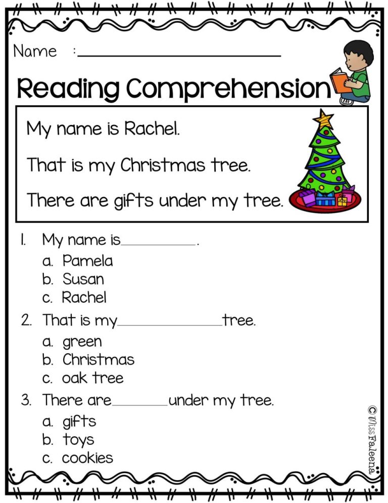 Free Printable Reading Comprehension Worksheets For 3Rd Graders
