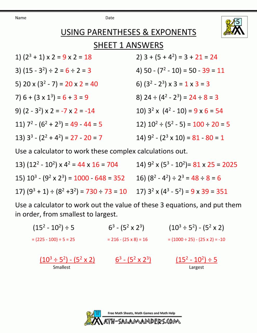 If You Are Looking For Order Of Operations Worksheets That Test Your