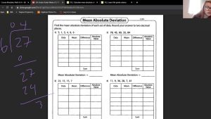 6th Grade Math Mean Absolute Deviation Worksheet (5/11/20) YouTube