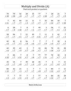 Multiplying and Dividing by 7 (A)
