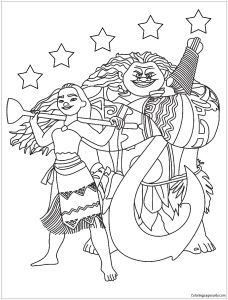 Moana Maui With The Stars Coloring Pages Cartoons Coloring Pages