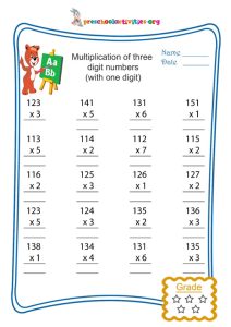 Multiplication of three digit numbers(with single digit) Download