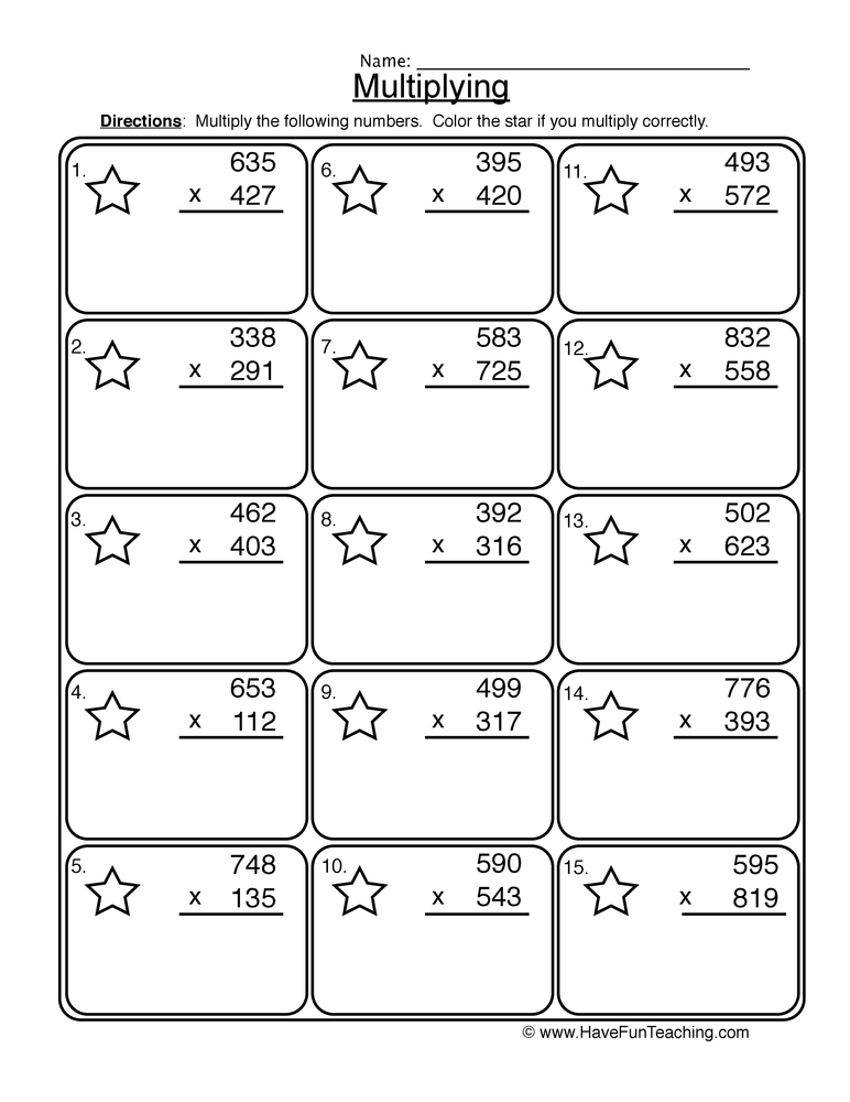 Multiplication Worksheets Grade 3 2 Digit