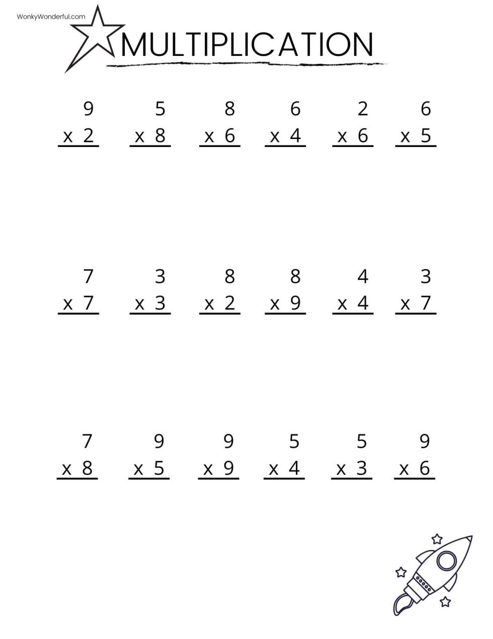 Printable Multiplication 4Th Grade Math Worksheets