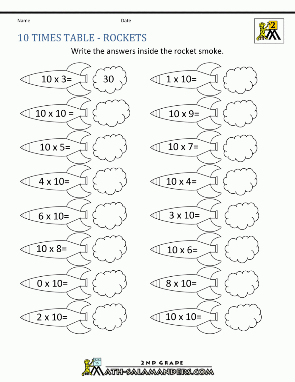 Multiplication 1-7 Worksheets