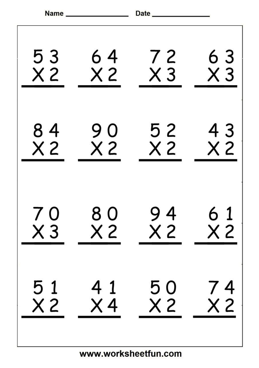 Printable Multiplication Worksheets For 5Th Grade