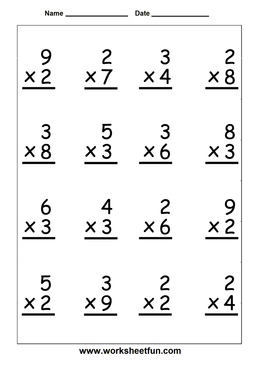 Multiplication Worksheet Grade 3