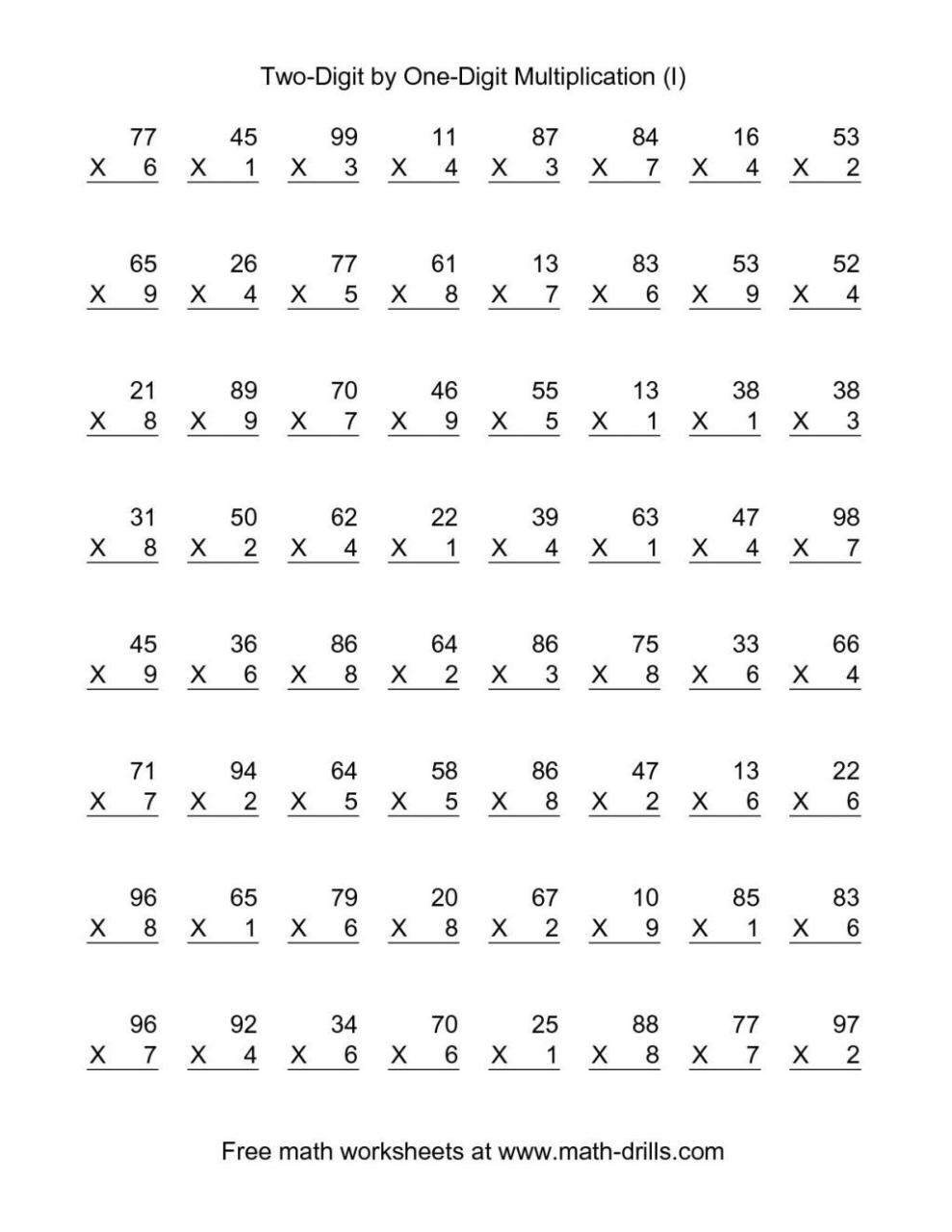 6Th Grade Multiplication Worksheets Printable Free