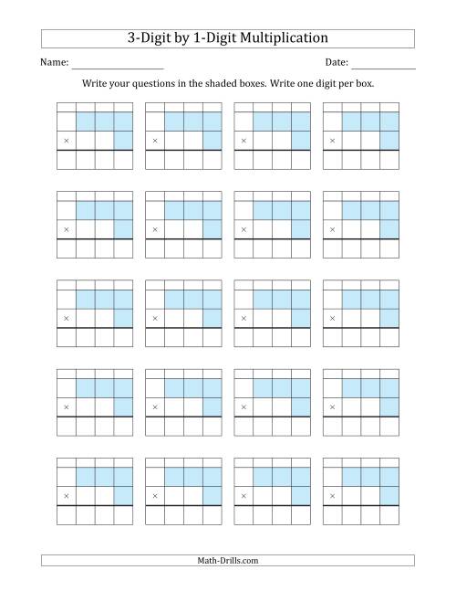 Multiplication Worksheets 3 Digit By 1 Digit