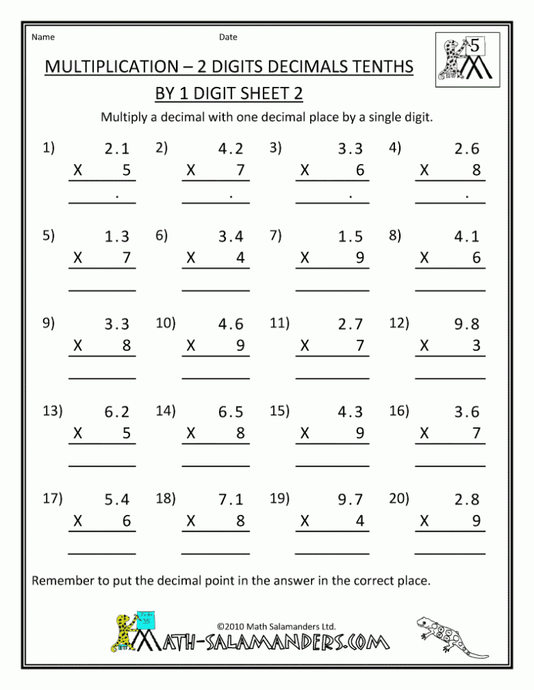 Distributive Property Of Multiplication Worksheets With Answers