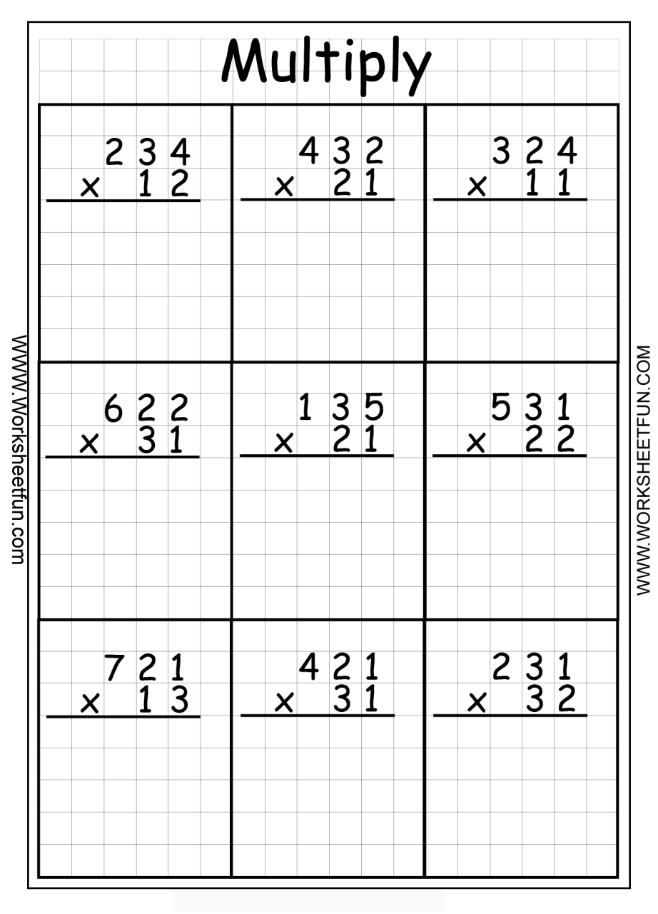 2 Digit By 2 Digit Multiplication Worksheets Pdf Free