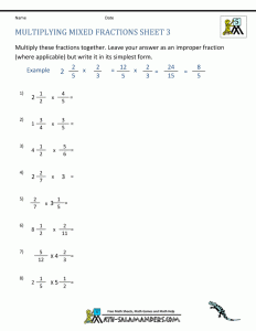 4th Grade Math Worksheets Multiplying Fractions Kids Activities