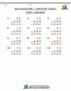4Th Grade Multiplication Worksheets Free 4Th Grade Math Worksheets