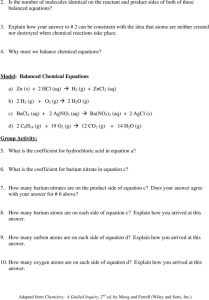 Balancing Chemical Equations Worksheet B