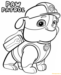 Paw Patrol Rubble Coloring Page Free Coloring Pages Online