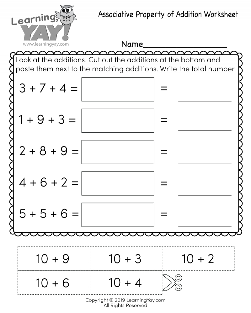 Properties Of Addition Worksheet Grade 1 Math Worksheets Printable