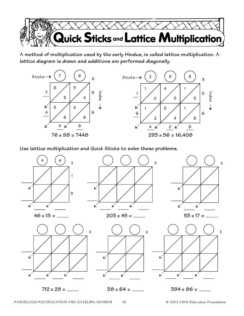 Lattice Multiplication Worksheets Free Printable