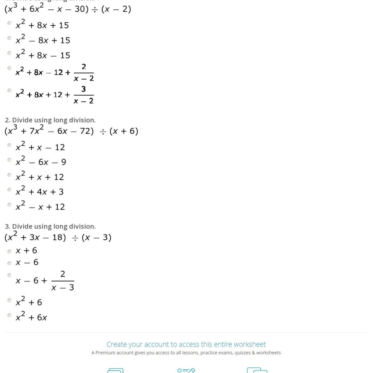 Dividing Polynomials Long Division Math, Algebra 2 Showme