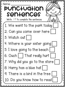 Second Grade Worksheets Of Grammar Worksheet Packet Sentences