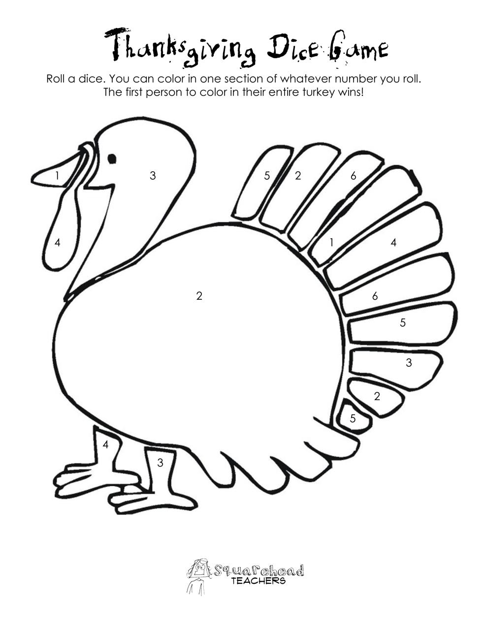 Turkey Coloring Pages By Numbers