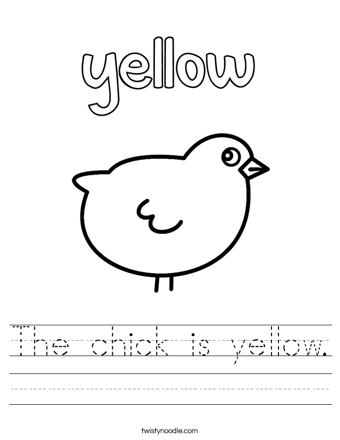 The chick is yellow Worksheet Twisty Noodle