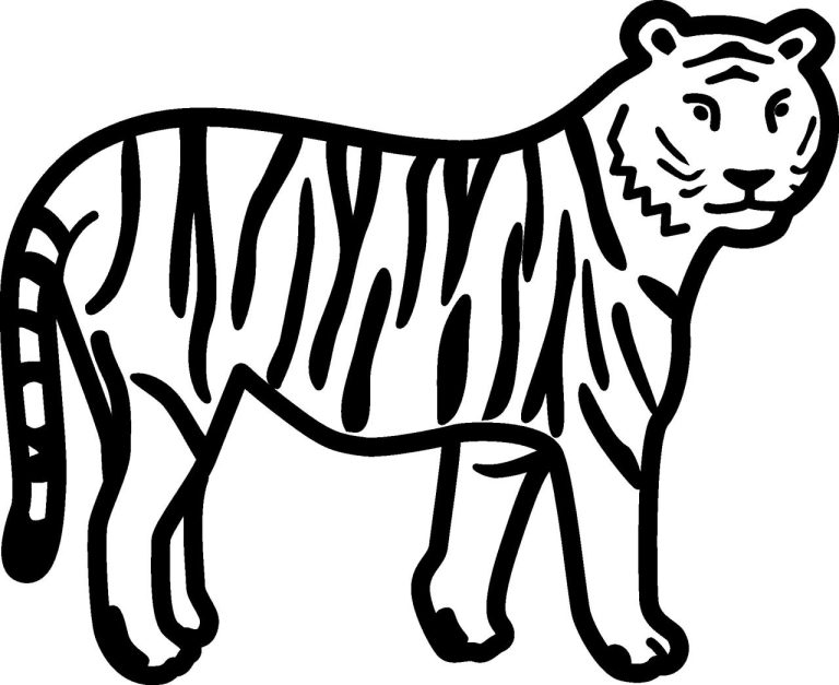 Tiger Coloring Pages Easy