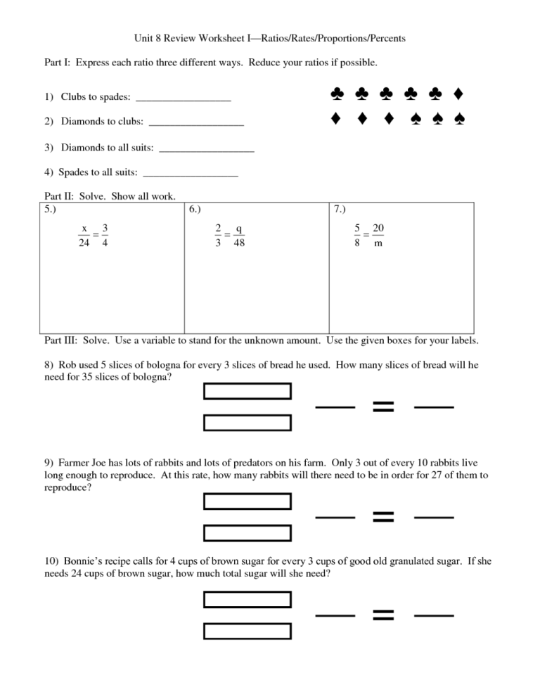 Math Worksheets For 6Th Grade Ratios