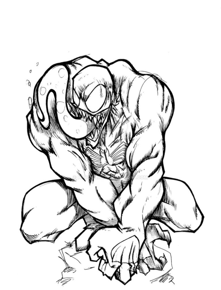 Venom Coloring Pages Easy