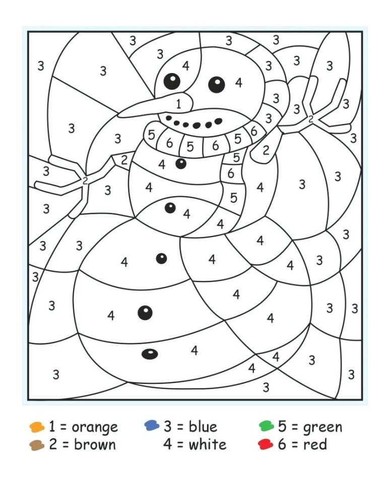 Winter Math Coloring Sheets