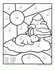 Snow Bunny Winter Themed Multiplication Worksheet Woo! Jr. Kids
