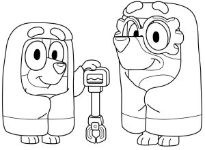 Bluey coloring pages. Print or download for free WONDER DAY