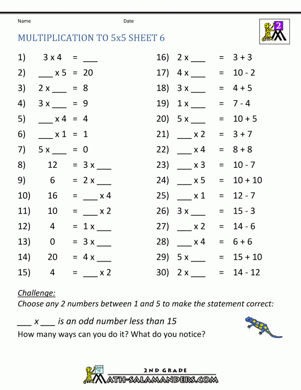 Easy Multiplication Worksheets Pdf
