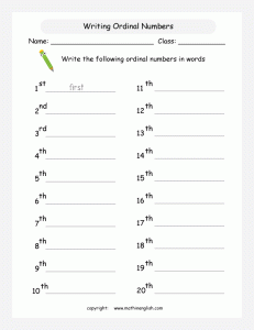 33 Ordinal Numbers Worksheet Grade 1 Free Worksheet Spreadsheet