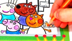 Peppa Pig Mummy Pig and Pig with Goldie the Fish Coloring Book