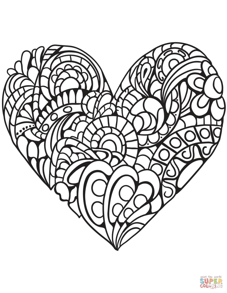 Heart Coloring Page To Print