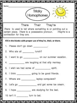 Free Homonyms Worksheets For Grade 3